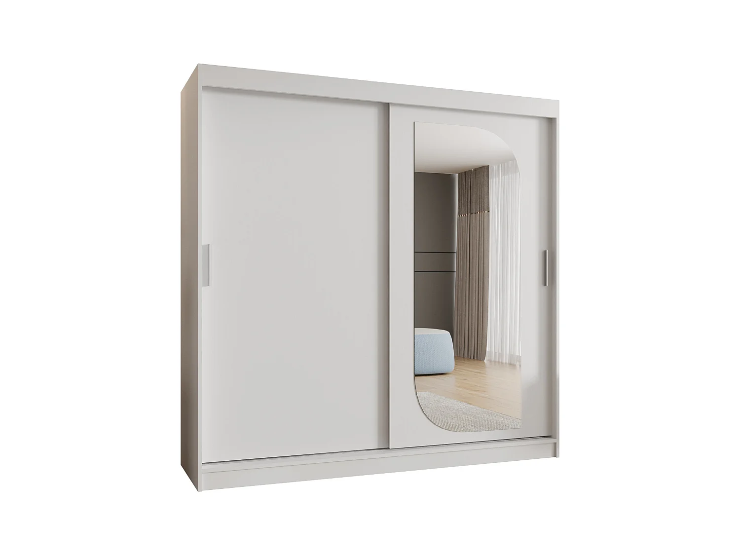 SCHWEBETÜRENSCHRANK LUCY 200/200/62 2-Türig (Weiß)