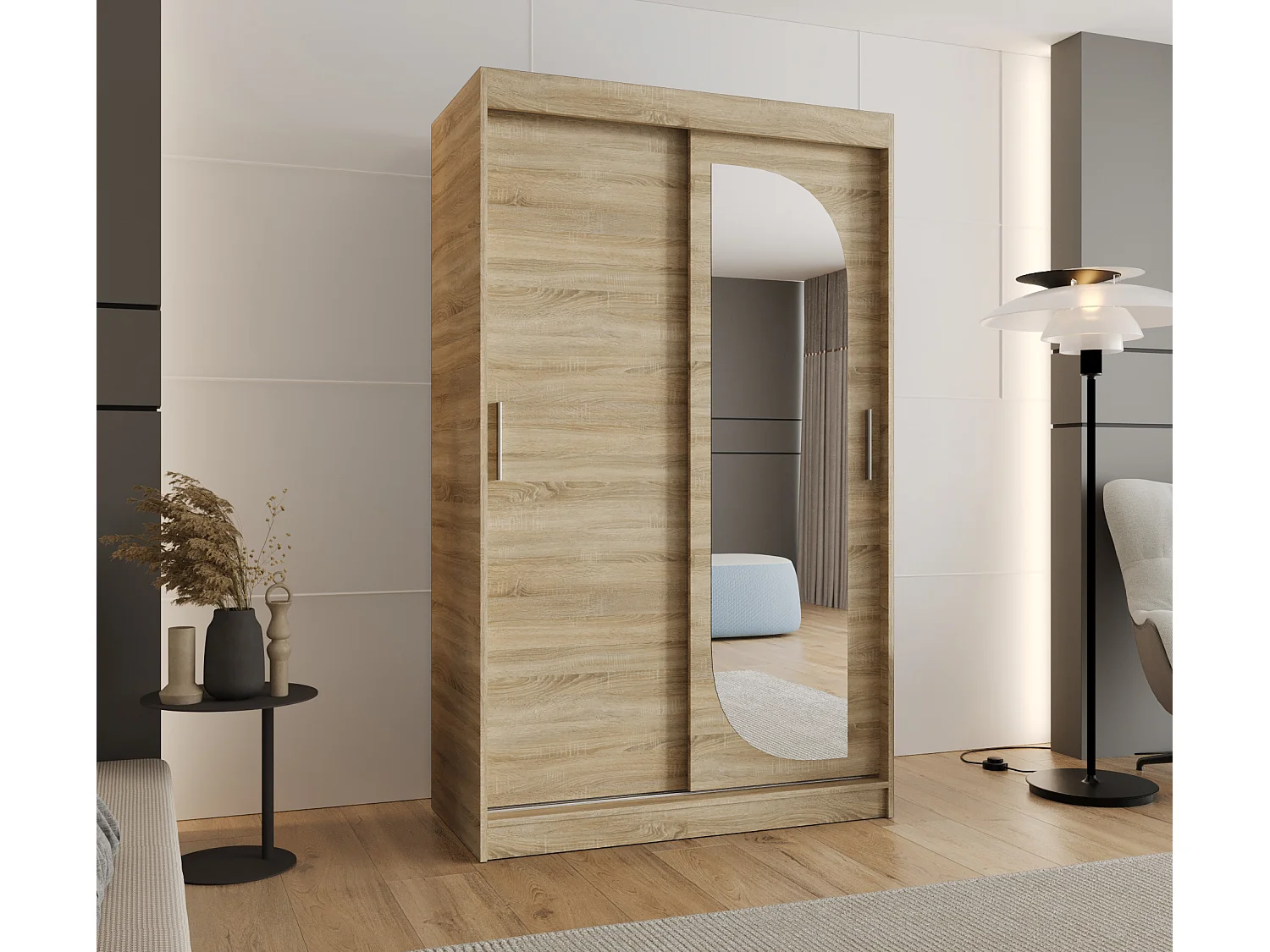 Armoire Lucy À Portes Coulissantes 200/120/62 2 portes (Sonoma)