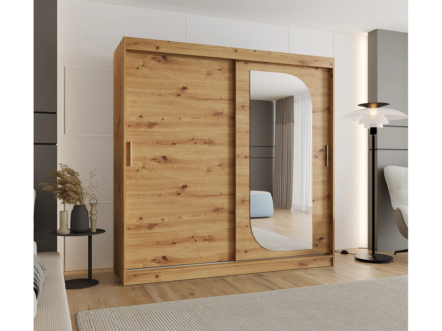 Armoire Lucy À Portes Coulissantes 200/200/62 2 portes (Artisan)