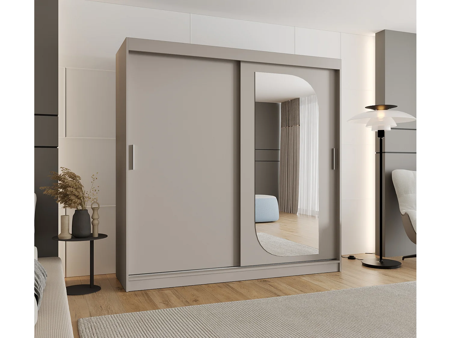 Armoire Lucy À Portes Coulissantes 200/200/62 2 portes (Cachemire)