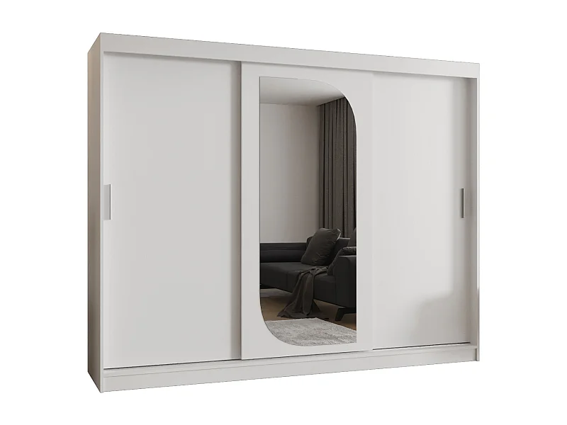 Armoire Lucy À Portes Coulissantes 200/250/62 3 portes (Blanc)