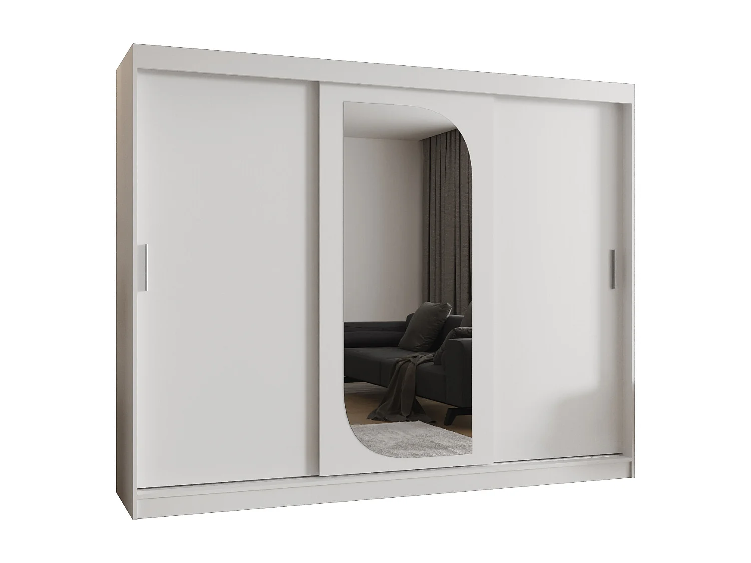 Armoire Lucy À Portes Coulissantes 200/250/62 3 portes (Blanc)