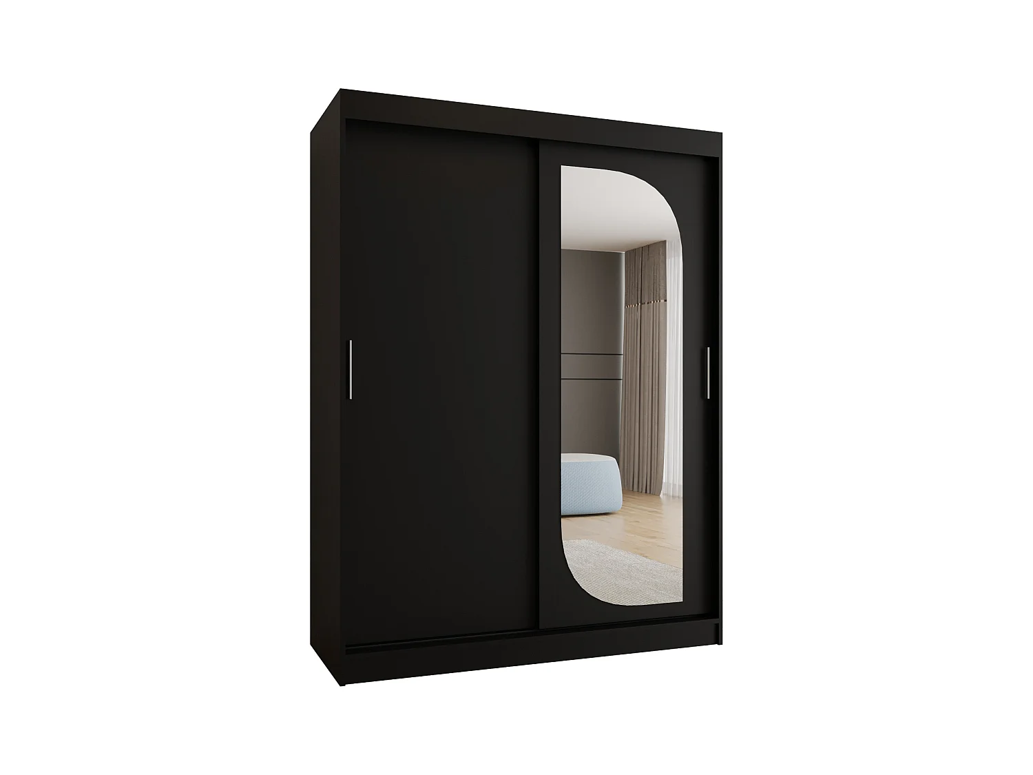 Armoire Lucy À Portes Coulissantes 200/150/62 2 portes (Noir)