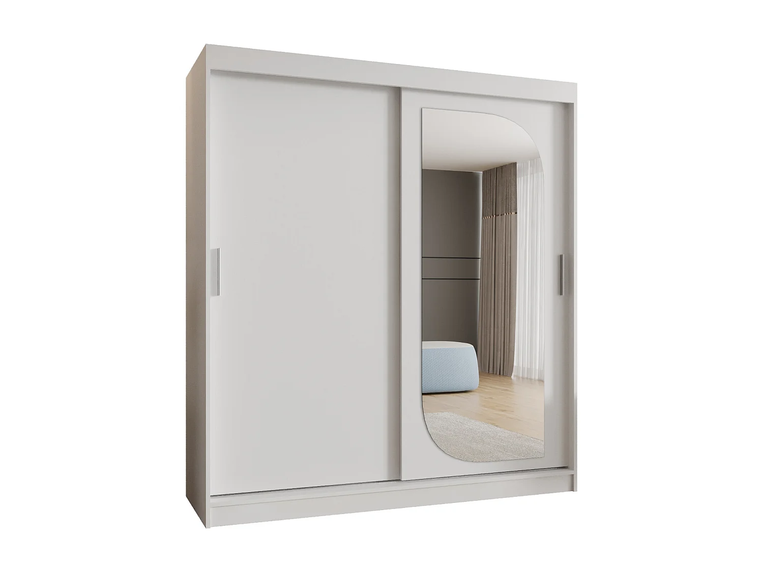 Armoire Lucy À Portes Coulissantes 200/180/62 2 portes (Blanc)