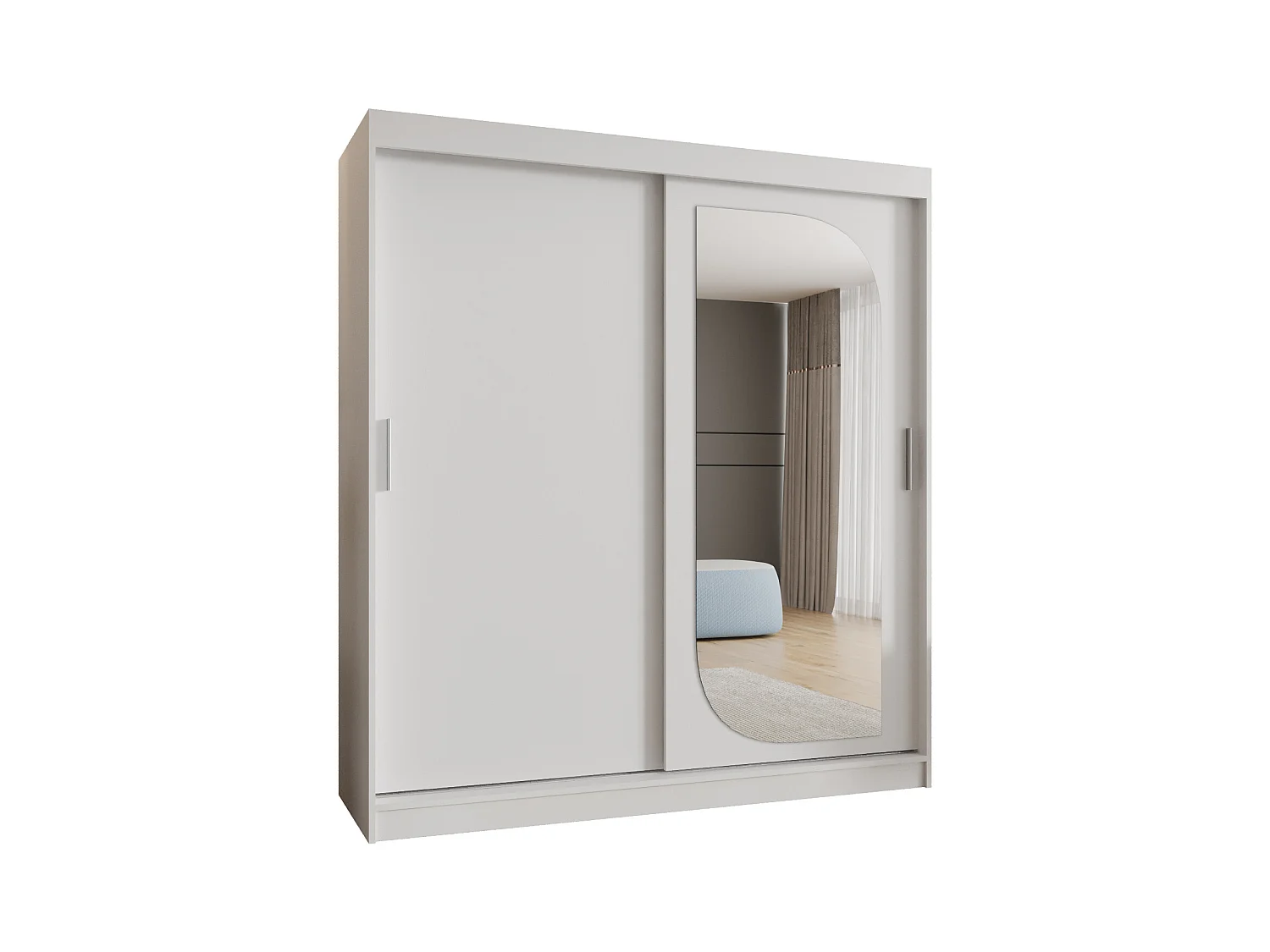 Armoire Lucy À Portes Coulissantes 200/180/62 2 portes (Blanc)