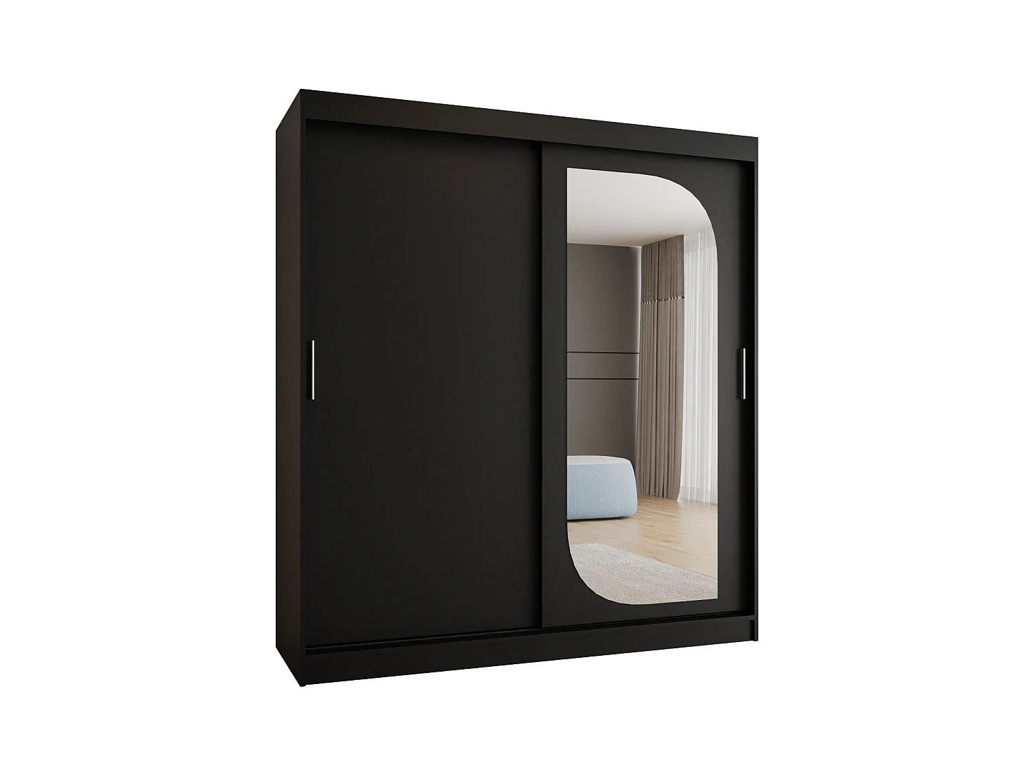 Armoire Lucy À Portes Coulissantes 200/180/62 2 portes (Noir)