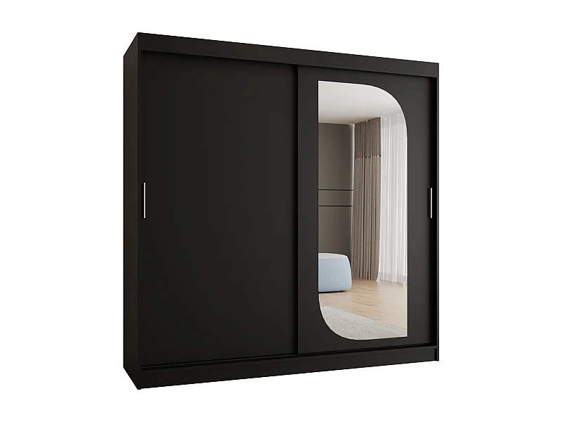 Armoire Lucy À Portes Coulissantes 200/200/62 2 portes (Noir)