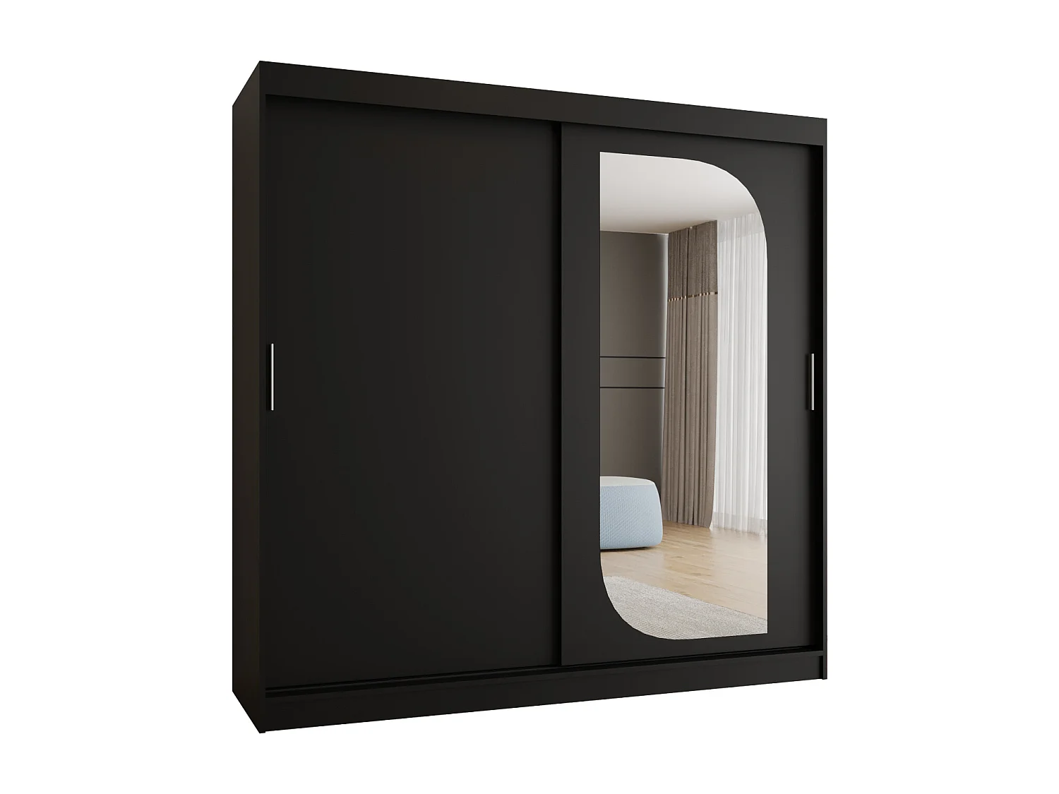 Armoire Lucy À Portes Coulissantes 200/200/62 2 portes (Noir)