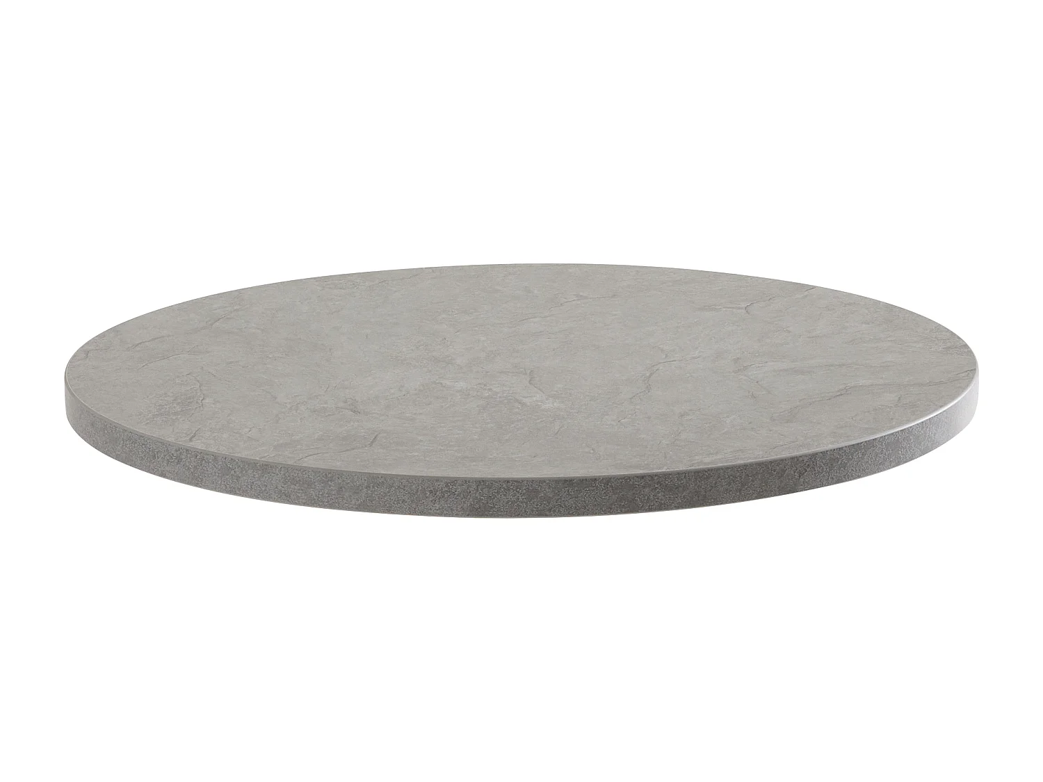 Table haute ronde 60 cm pied noir et revêtement béton gris