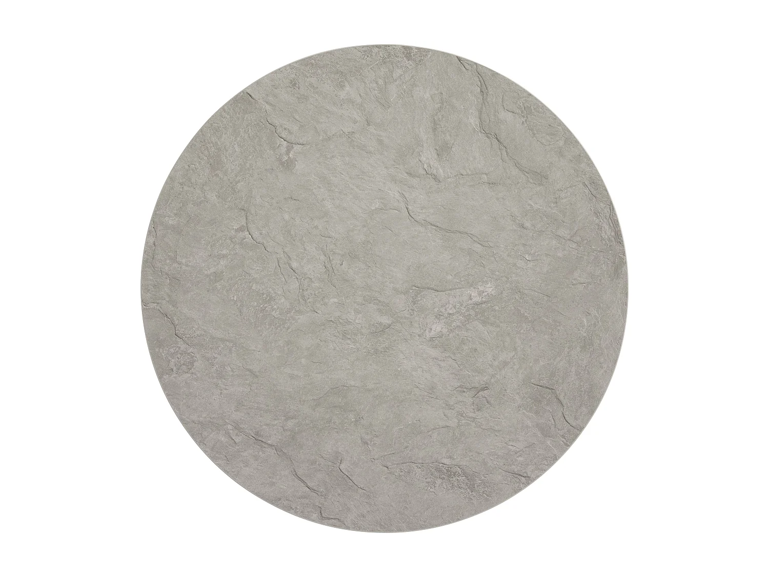 Table à manger ronde 60 cm pied noir et revêtement béton gris