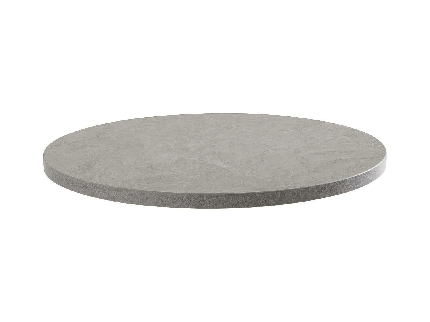Table à manger ronde 60 cm pied noir et revêtement béton gris