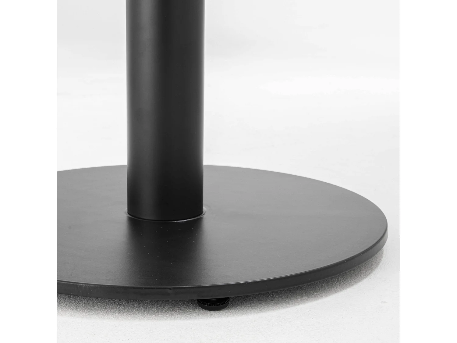 Table à manger ronde 60 cm pied noir et revêtement marbre blanc