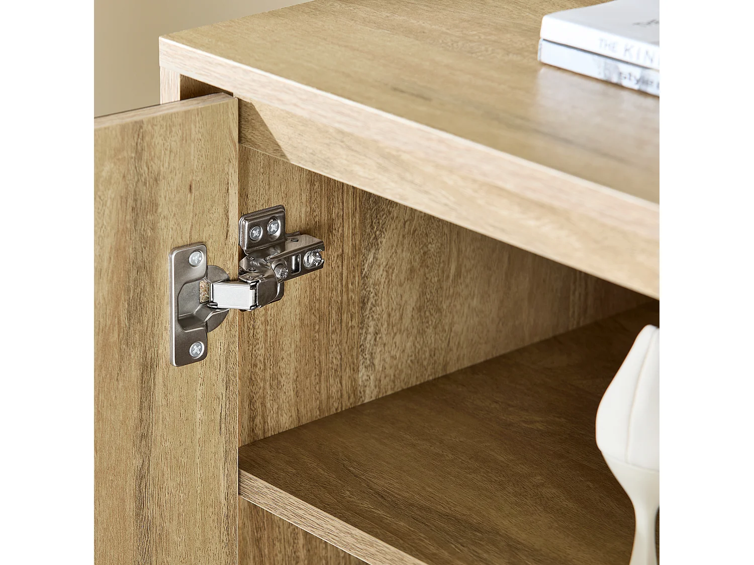 SoBuy Meuble d'entrée, Rangement Chaussures, Buffet 2 Portes 5 compartiments, Doré, 83x38x100 cm FSB96-G