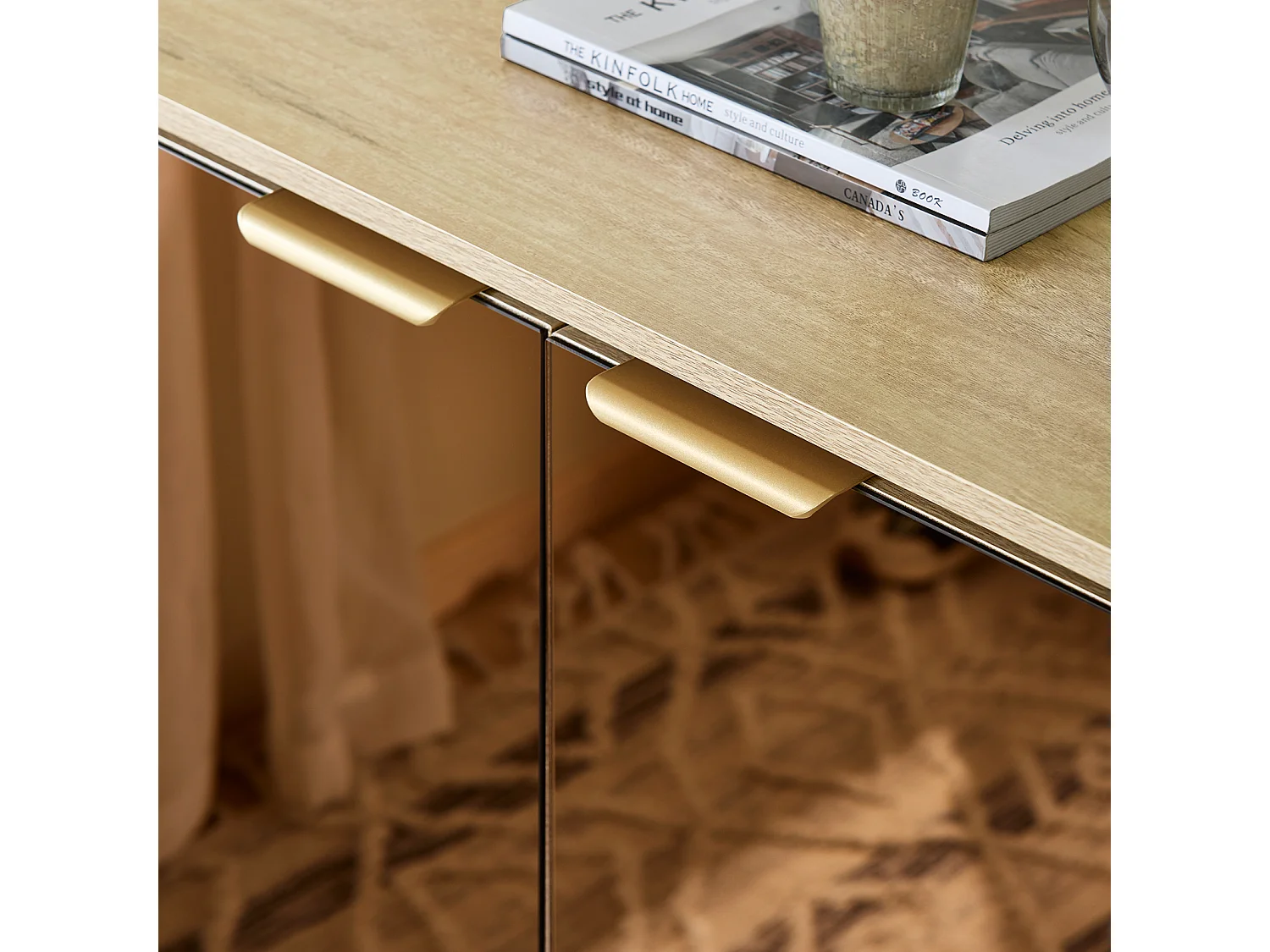 SoBuy Meuble d'entrée, Rangement Chaussures, Buffet 2 Portes 5 compartiments, Doré, 83x38x100 cm FSB96-G