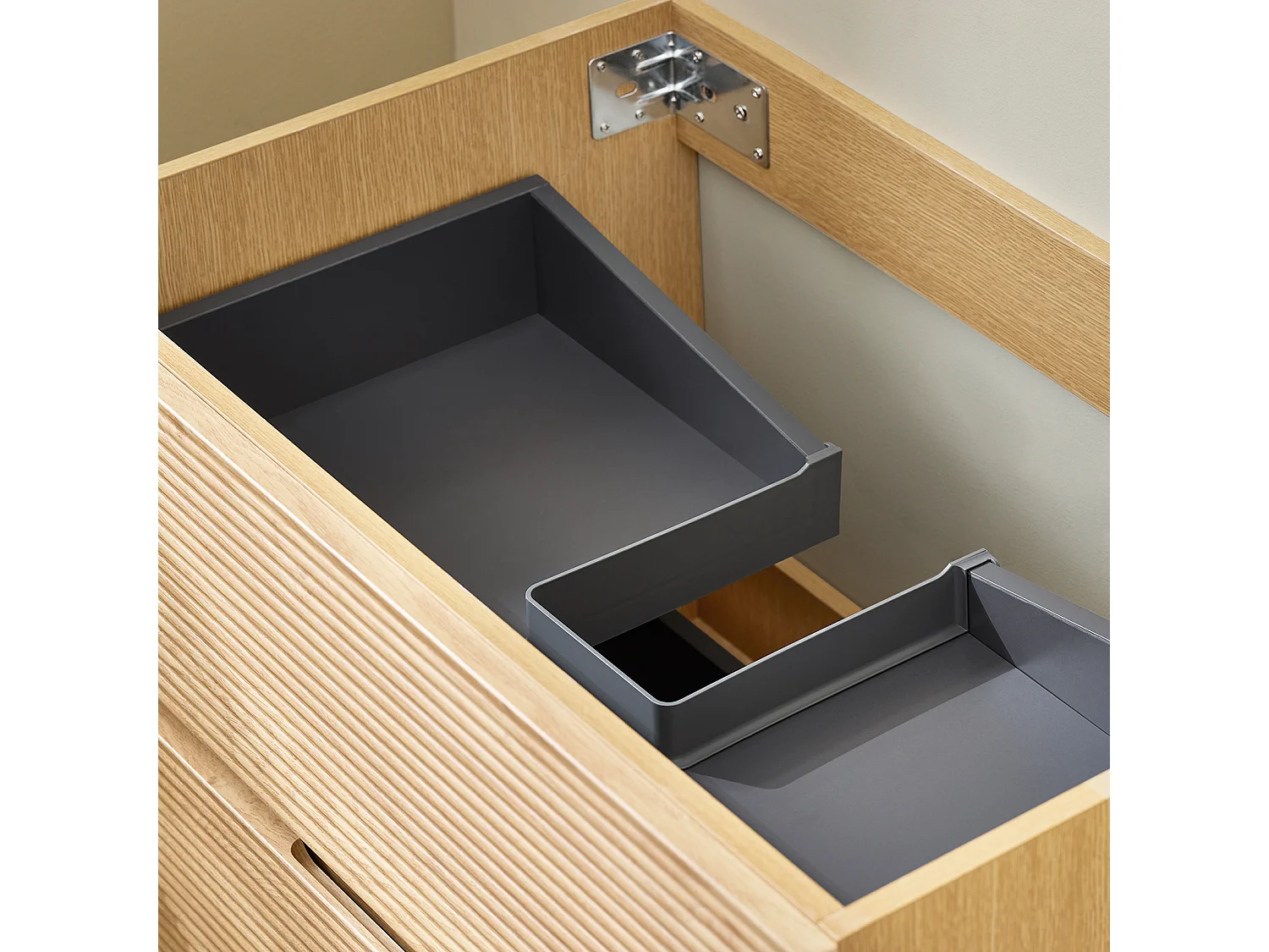 SoBuy Meuble Suspendu pour Lavabo avec miroir Meuble sous vasque avec miroir Ensemble de Lavabo avec miroir Meuble Lave-Mains avec miroir, Couleur Bois, BZR198-N