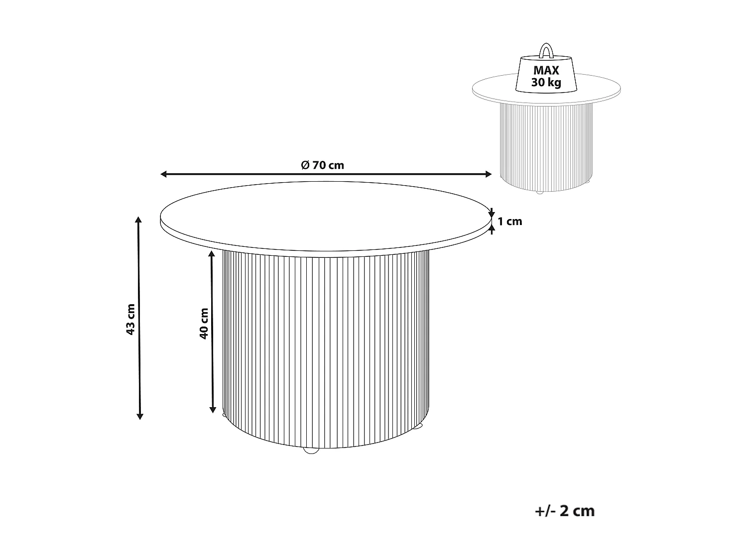 Stolik kawowy LEONA Ceramika Jasnobeżowy