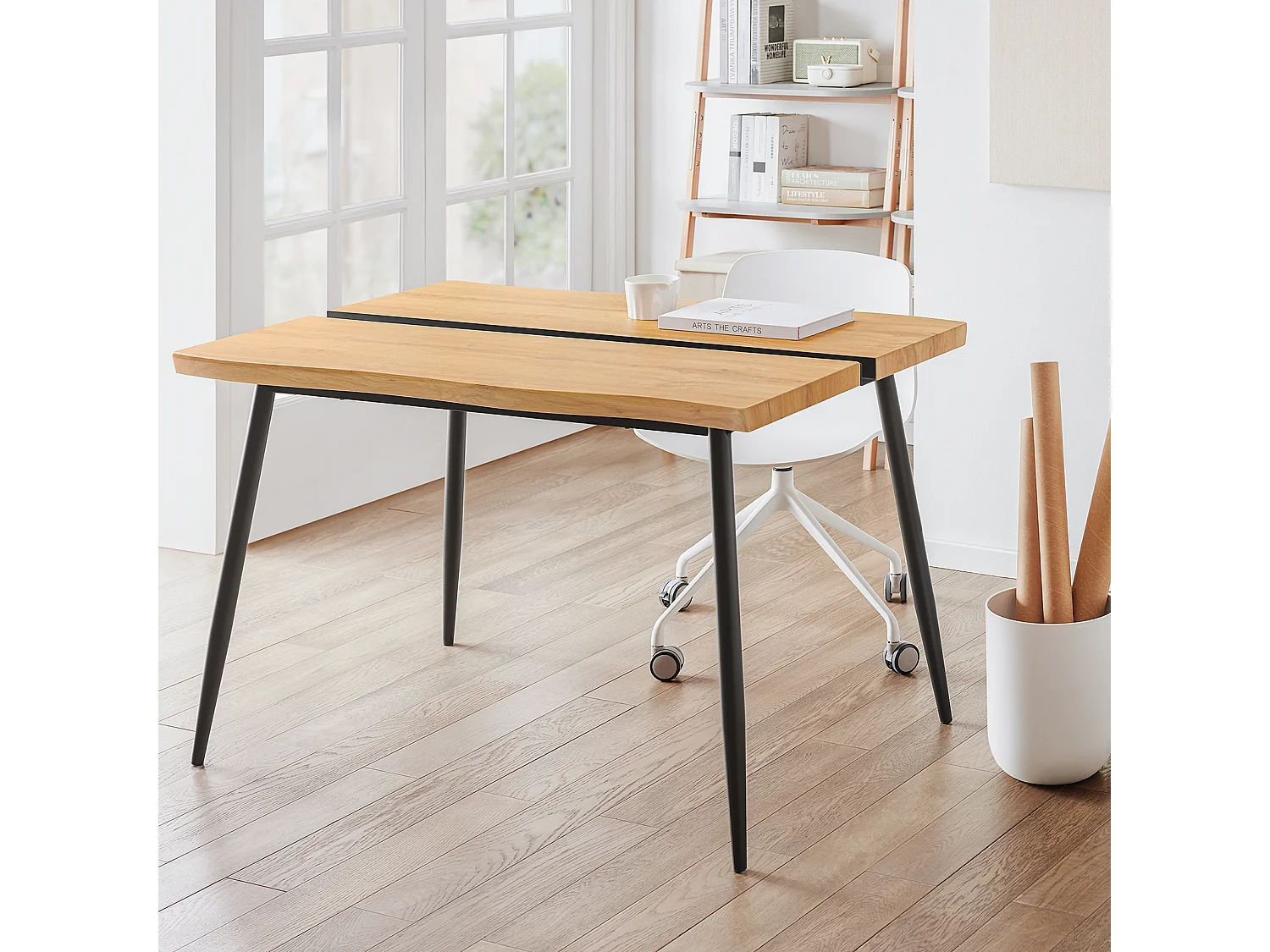 SoBuy Table de Salle à Manger, Table à Manger, Table à Dîner, Table de Repas, Table d’Étude, Table de Cuisine, 120 x 78 x 75 cm, FWT110-N