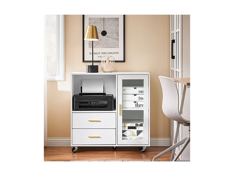 SoBuy ASK09-W Caisson de Bureau à roulettes