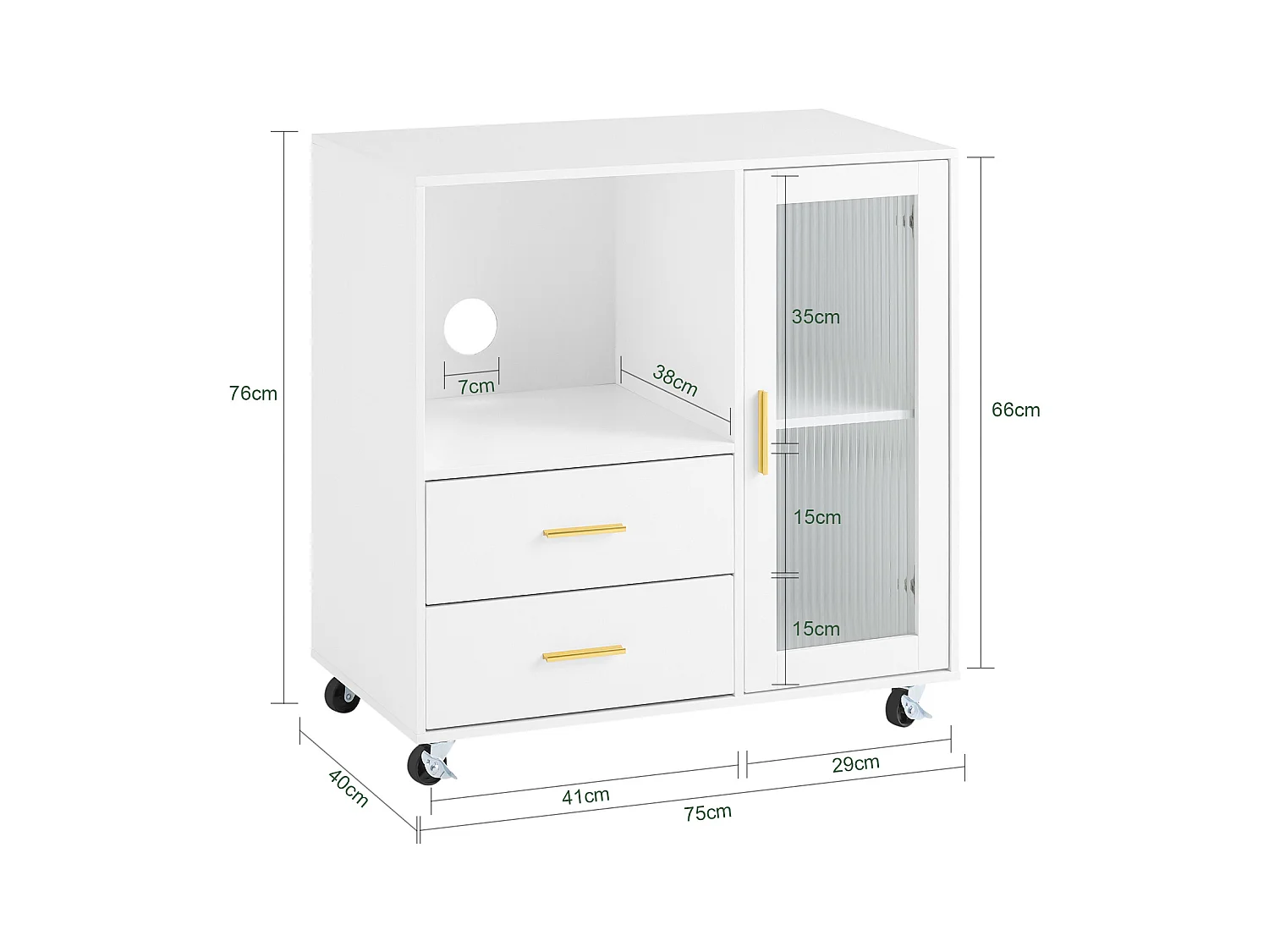 SoBuy Druckertisch ASK09-W