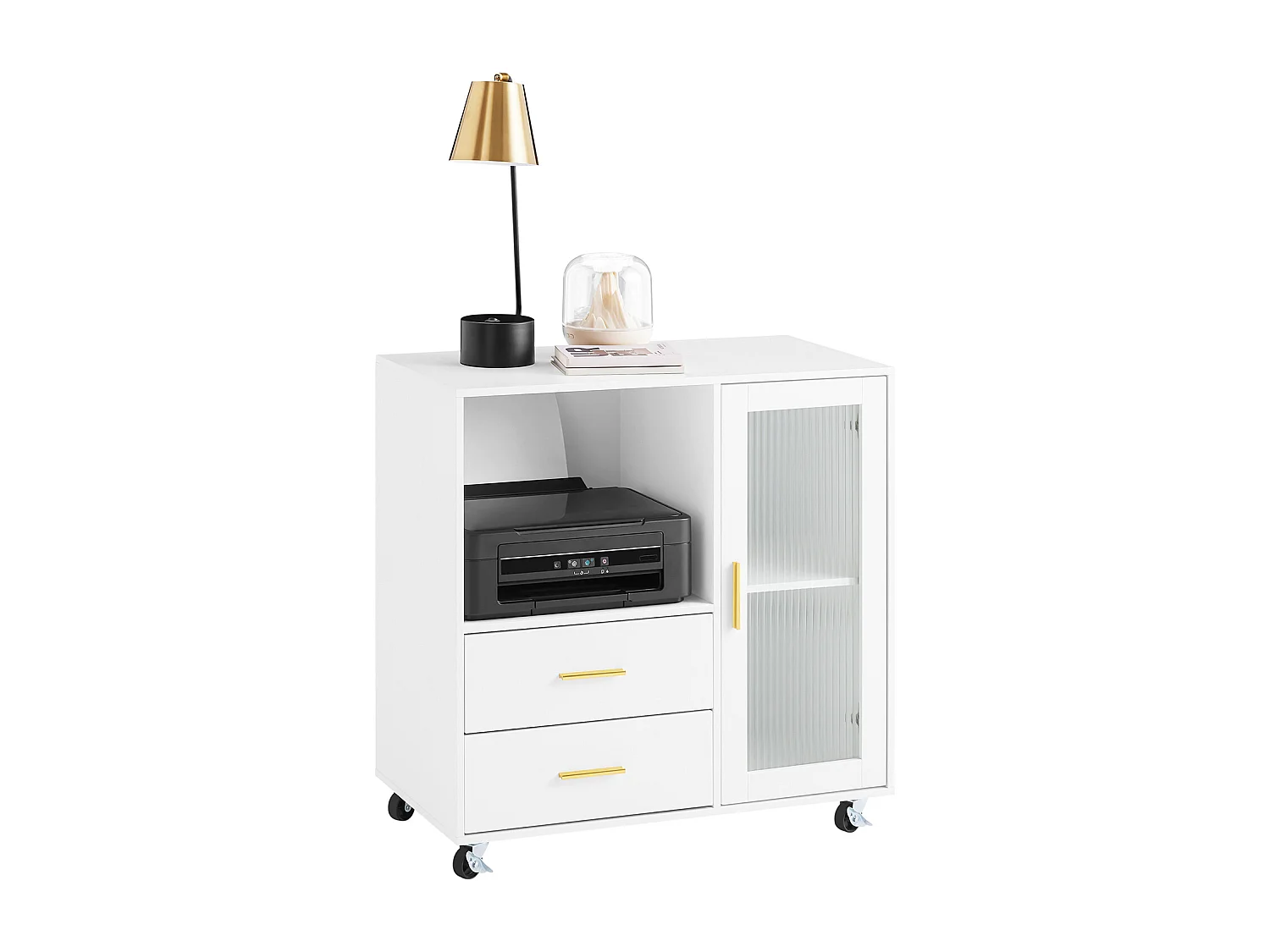 SoBuy ASK09-W Caisson de Bureau à roulettes