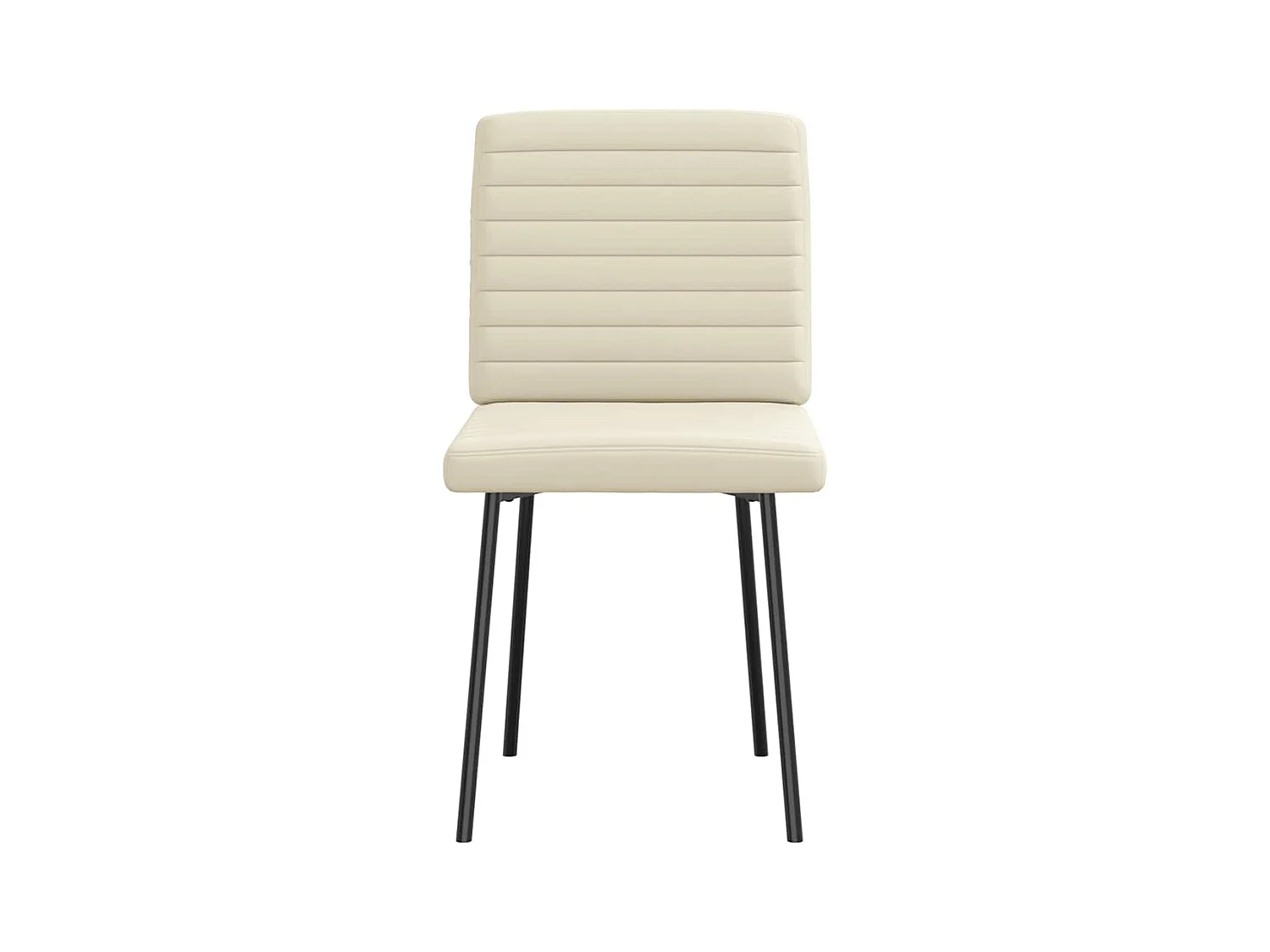 Sillas de comedor 4 unidades cuero sintético color crema