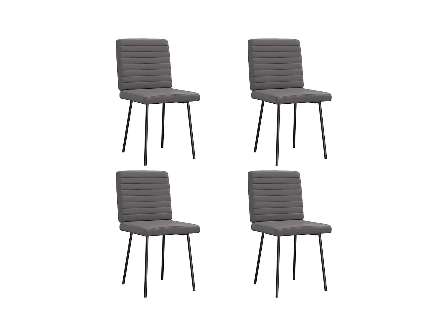 Chaises à manger lot de 4 gris similicuir