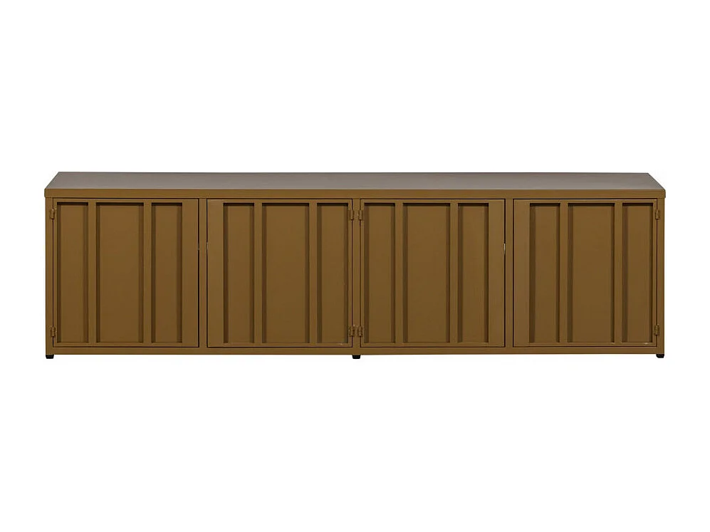 Level - Meuble TV 4 portes en métal L160cm- Jaune moutarde