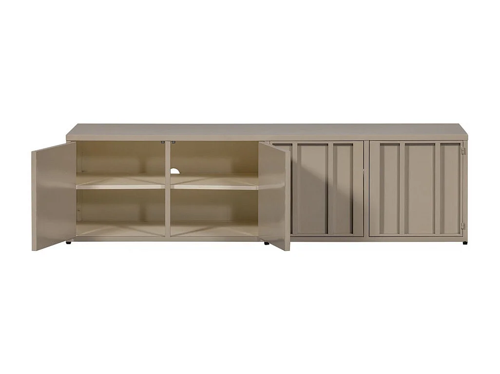 Level - Meuble TV 4 portes en métal L160cm - Beige