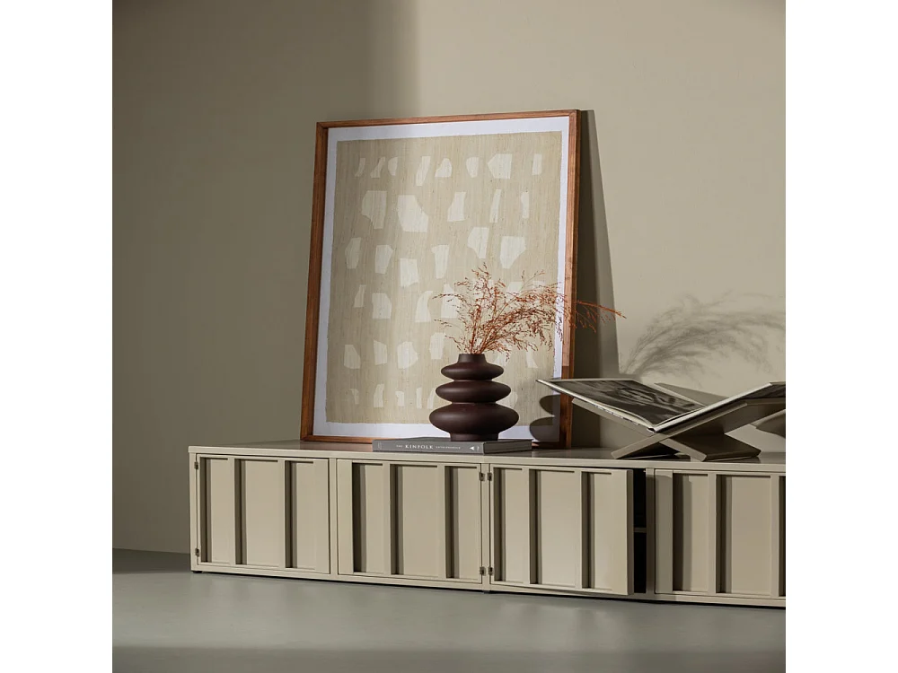 Level - Meuble TV 4 portes en métal L160cm - Beige