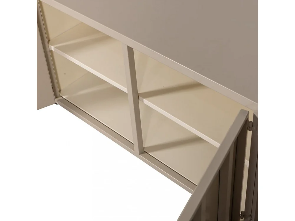 Level - Meuble TV 4 portes en métal L160cm - Beige