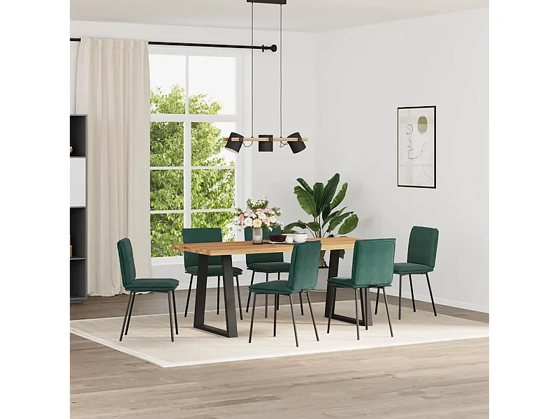 Eetkamerstoelen 6 st fluweel donkergroen