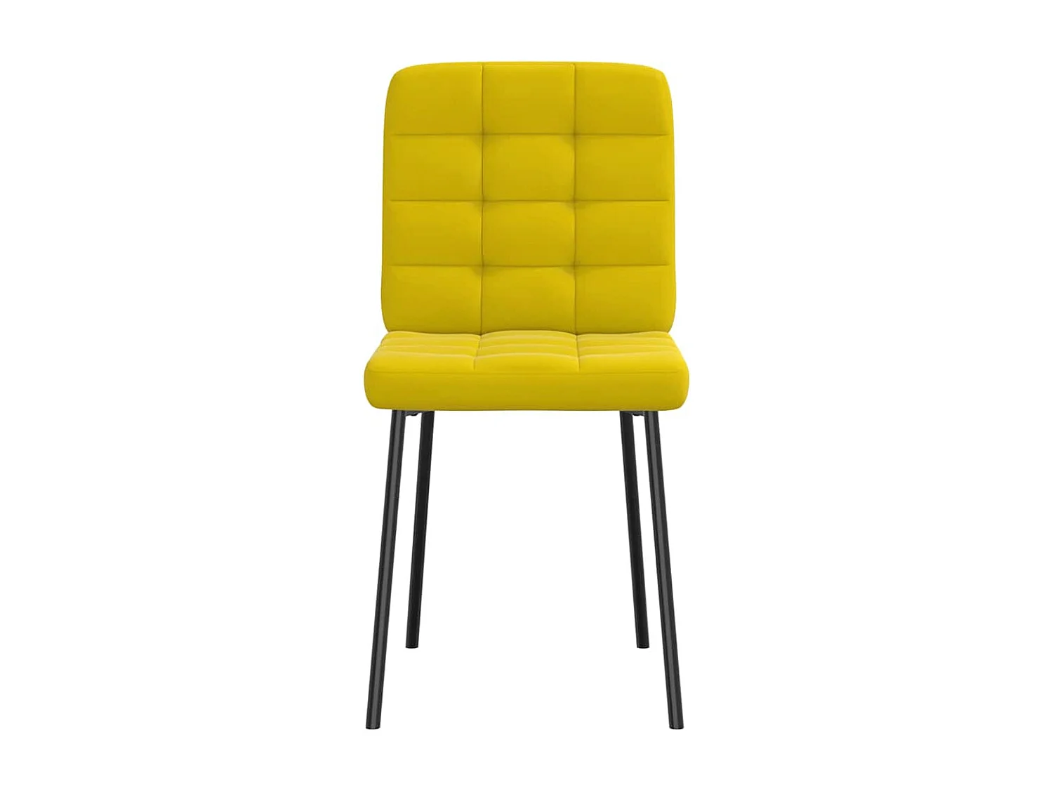 Chaises à manger lot de 6 jaune velours