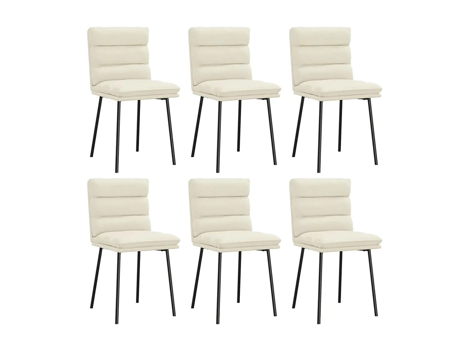 Chaises à manger lot de 6 crème velours