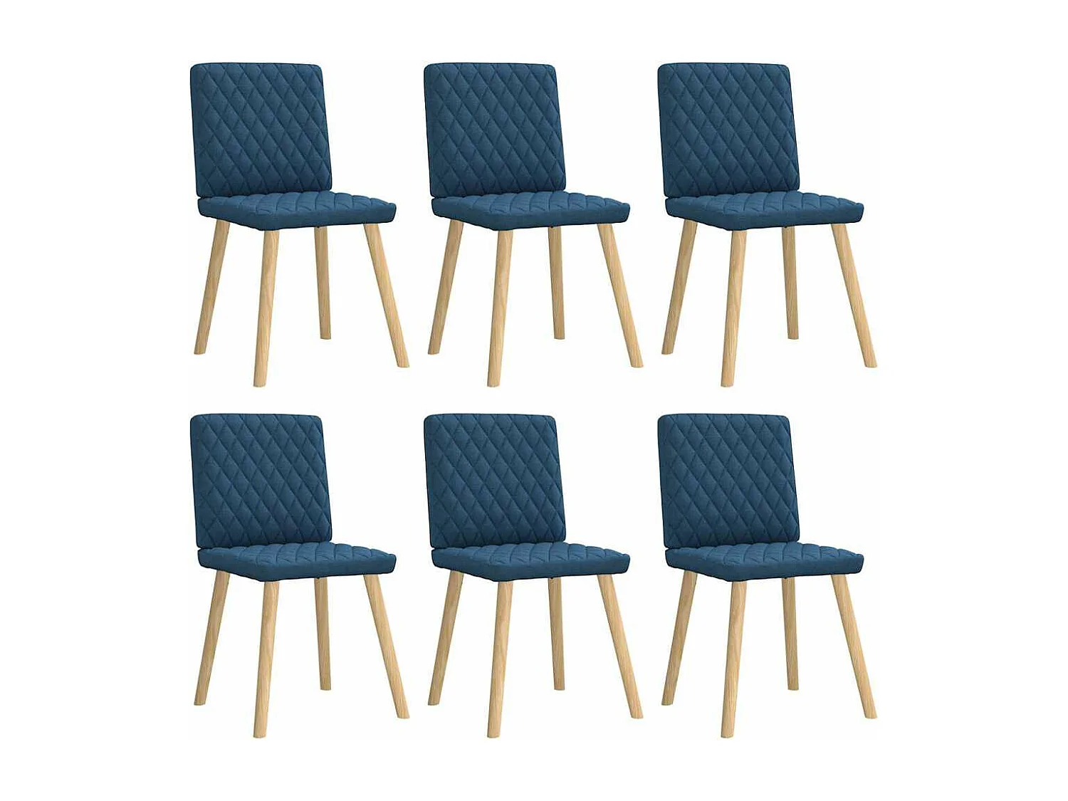 Eetkamerstoelen 6 st stof blauw