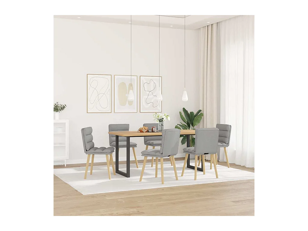 Chaises à manger lot de 6 gris nuage tissu