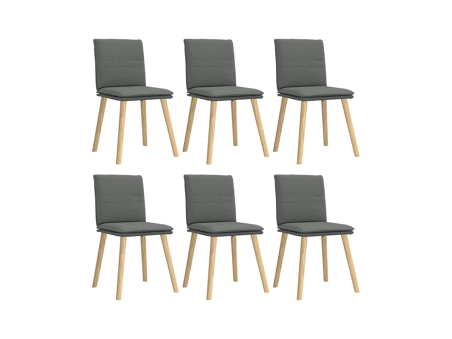 Chaises à manger lot de 6 gris foncé tissu