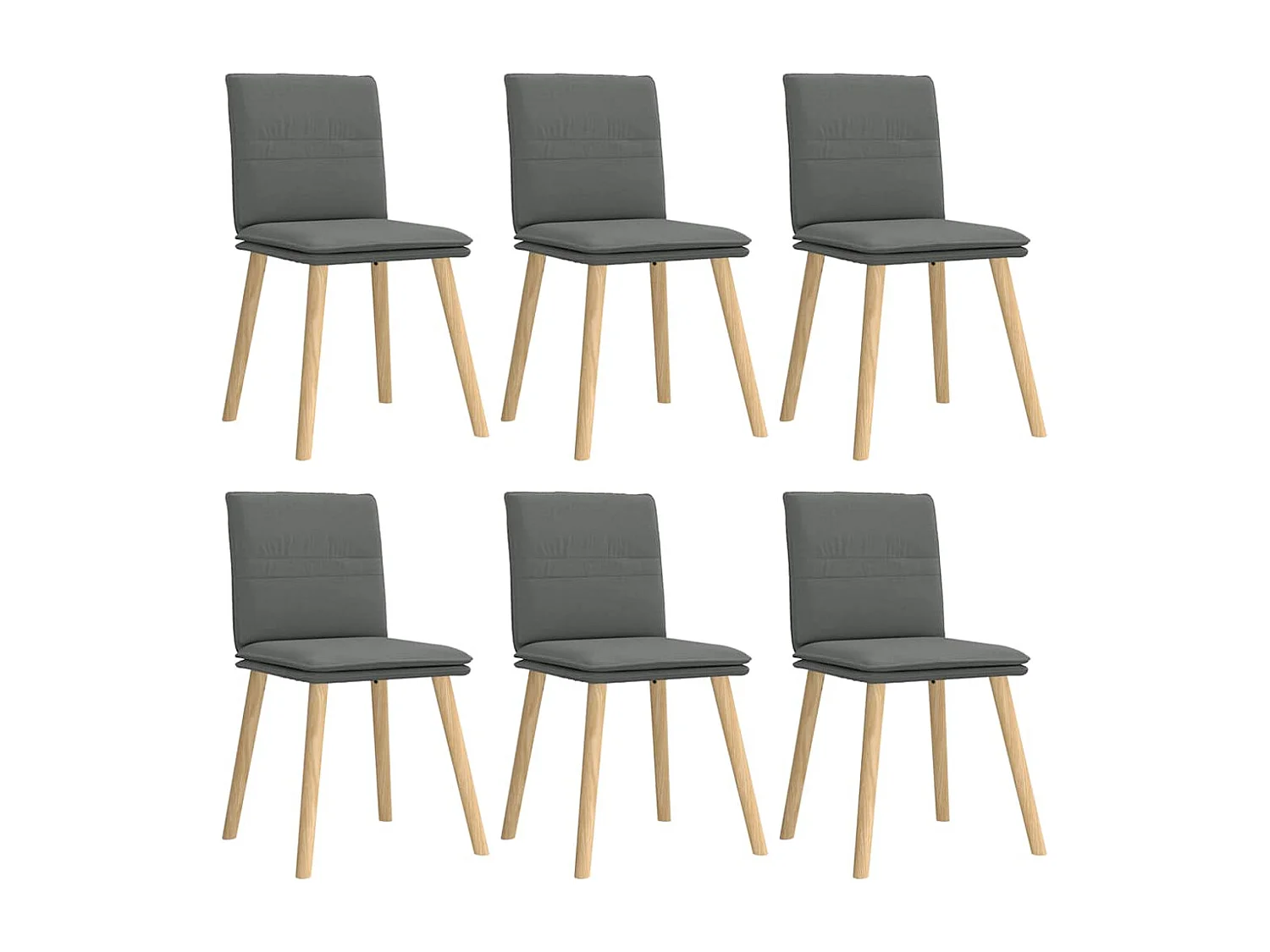 Chaises à manger lot de 6 gris foncé tissu
