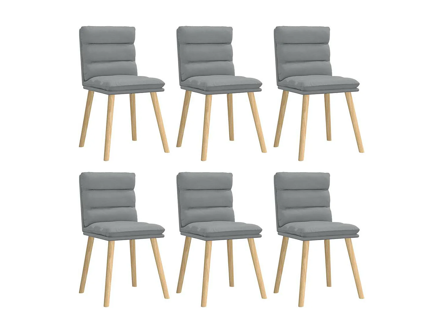 Chaises à manger lot de 6 gris clair tissu