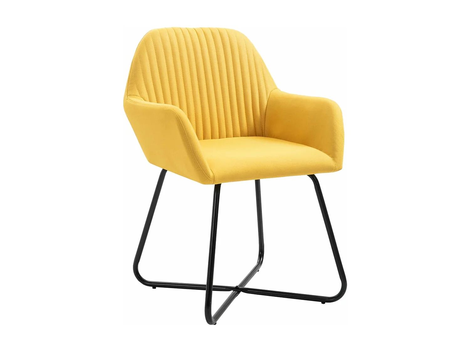 Eetkamerstoelen 6 st stof geel