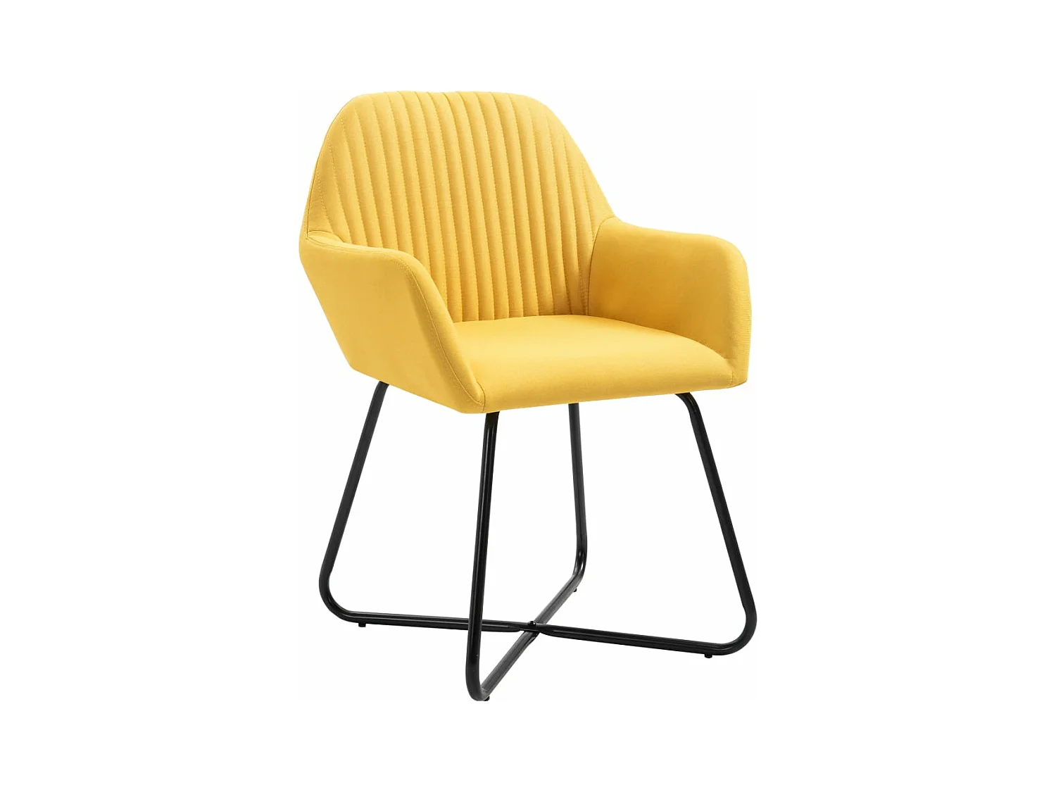 Chaises à manger lot de 6 jaune tissu