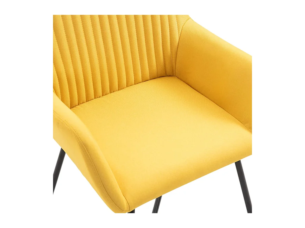Chaises à manger lot de 6 jaune tissu