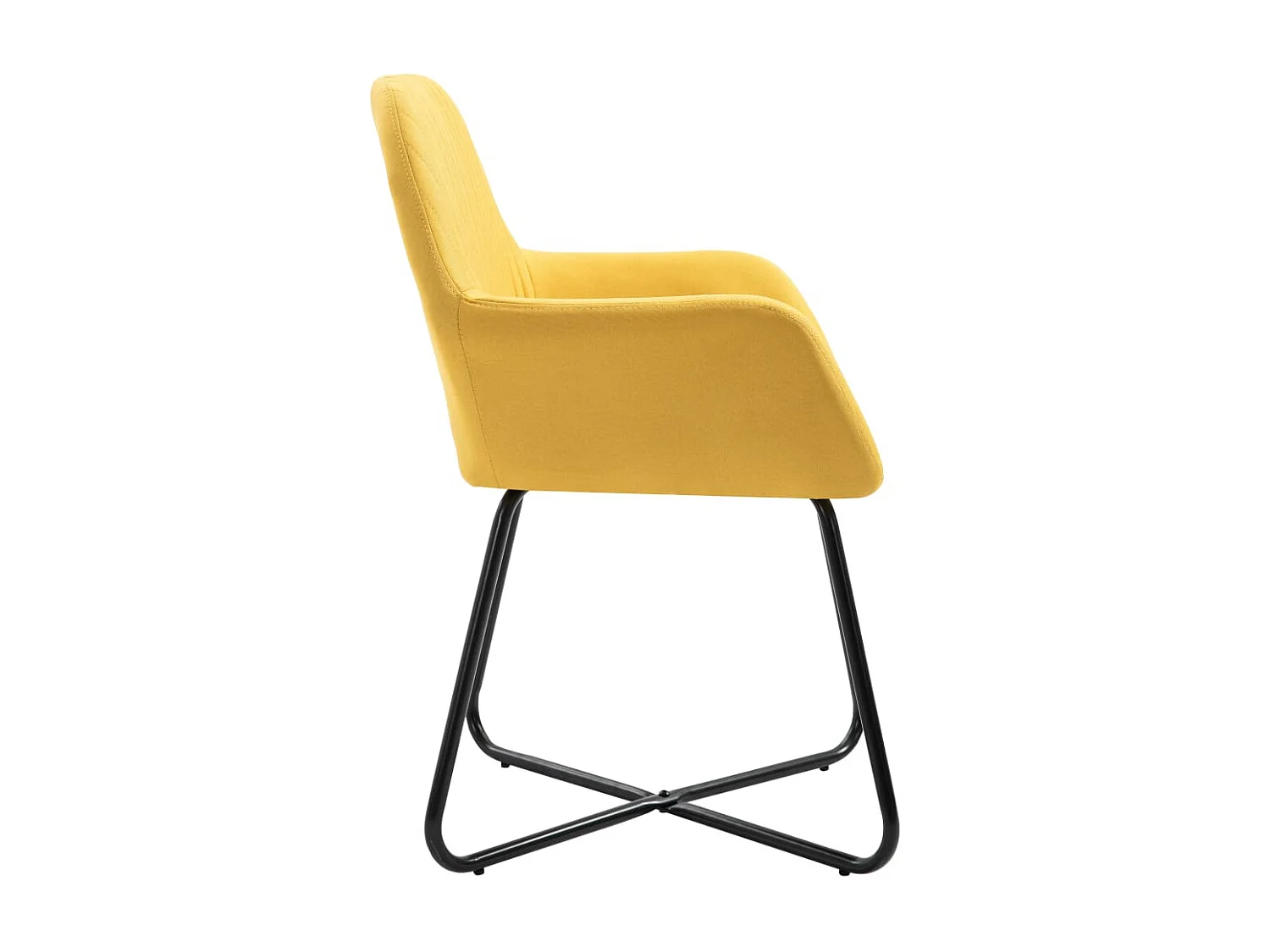 Cadeiras de jantar 6 peças tecido amarelo