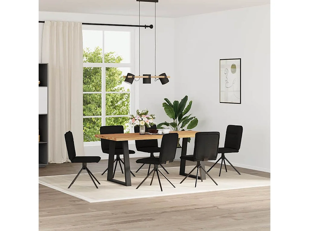Sillas de comedor giratorias 6 unidades tela negras