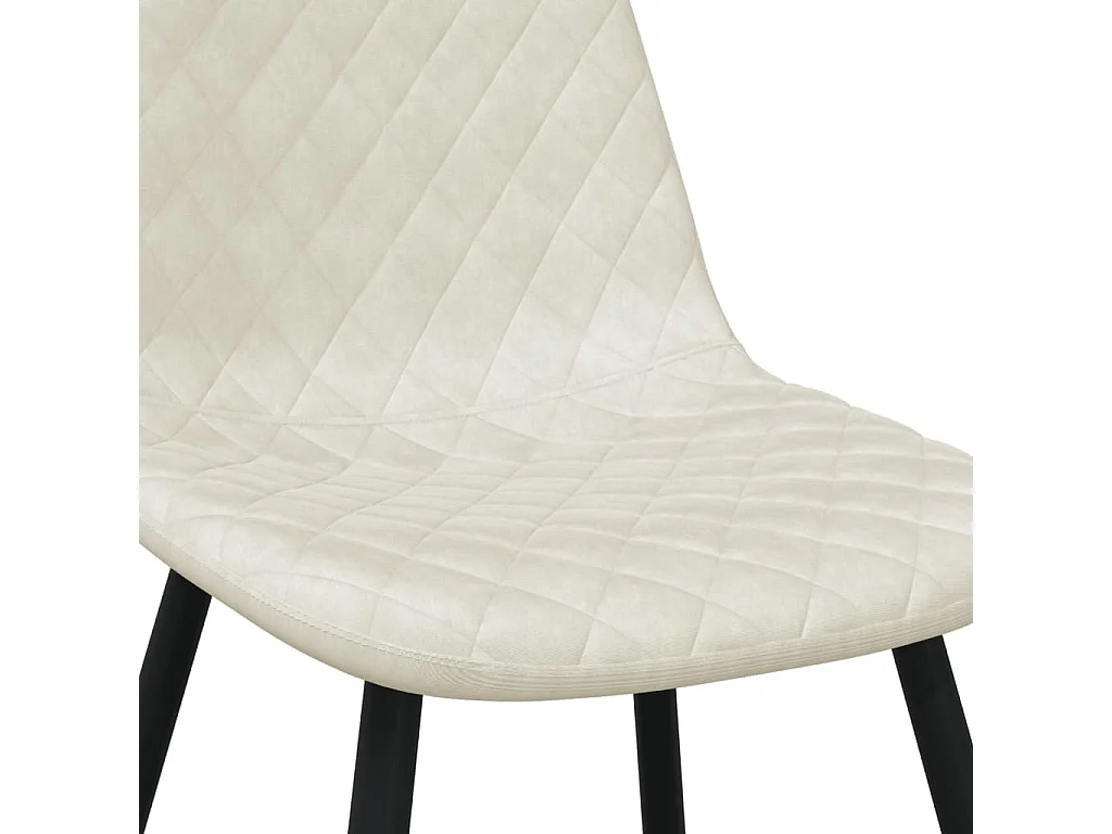 Eetkamerstoelen 6 st fluweel crèmewit