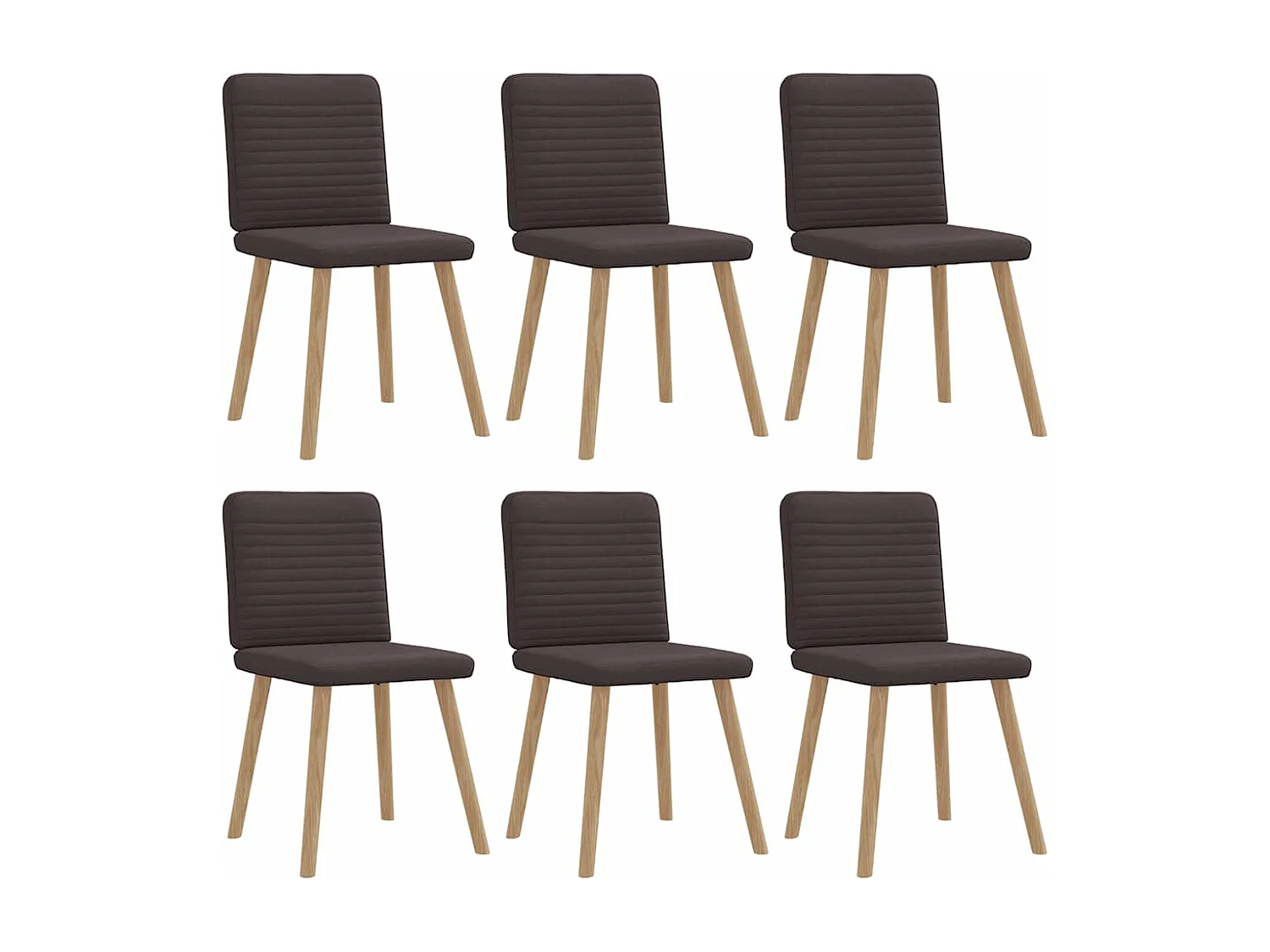 Chaises à manger lot de 6 marron foncé tissu