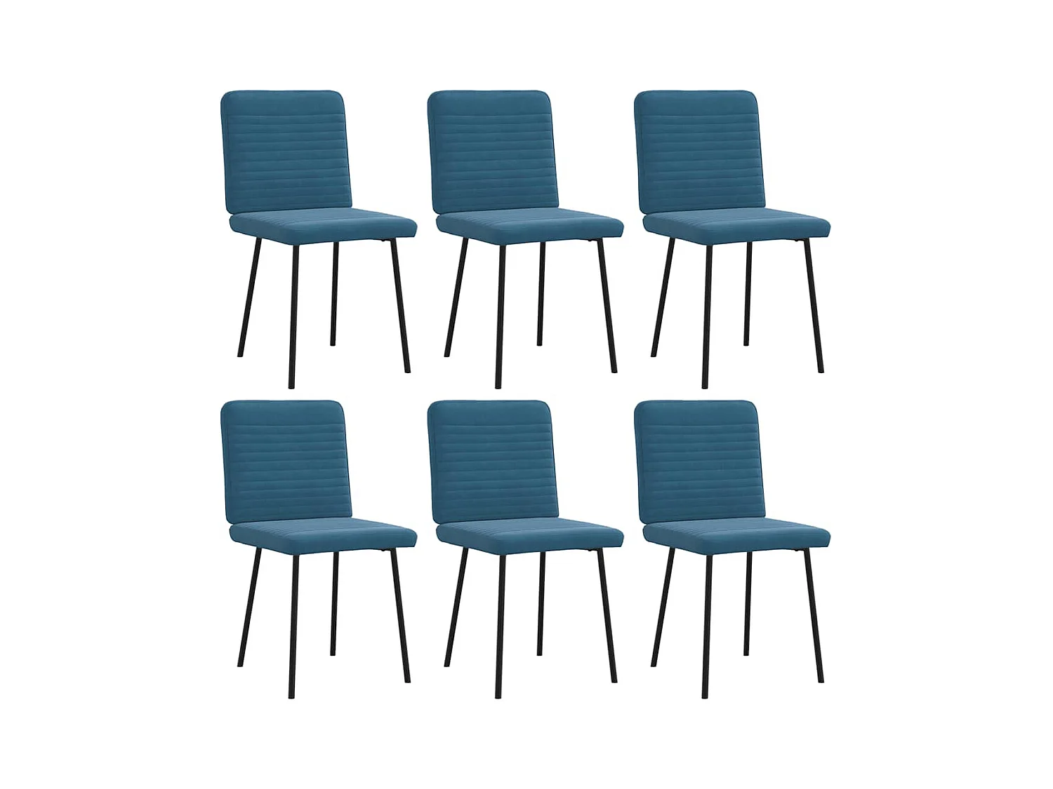 Chaises à manger lot de 6 bleu velours