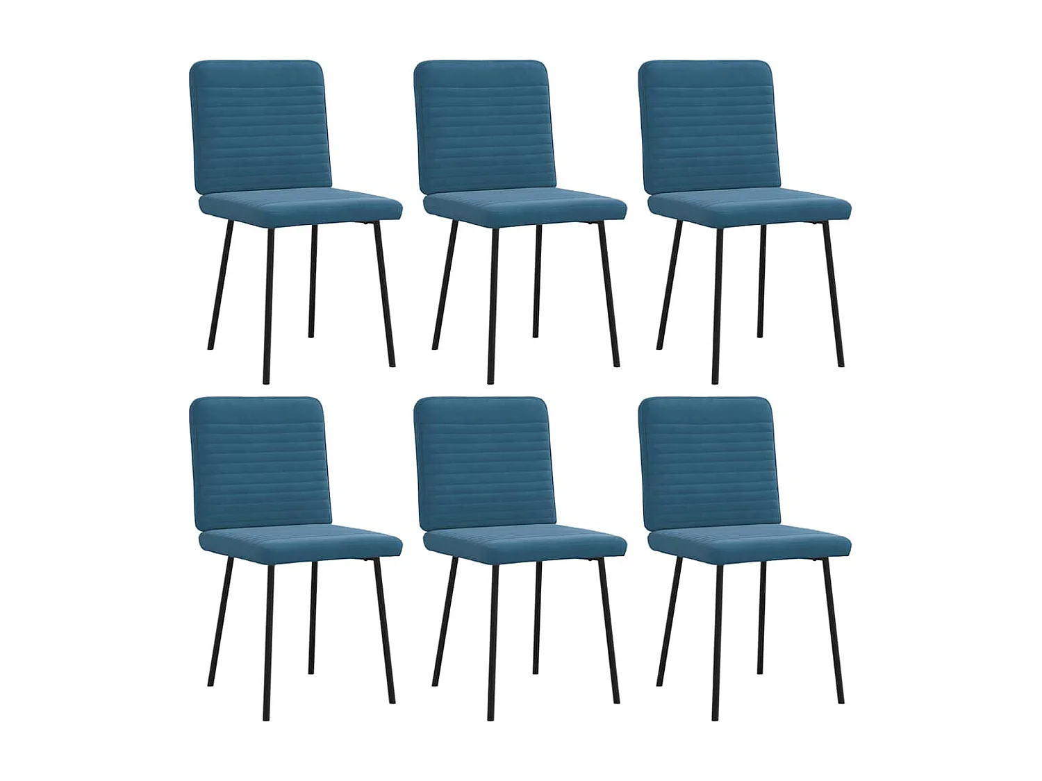 Chaises à manger lot de 6 bleu velours