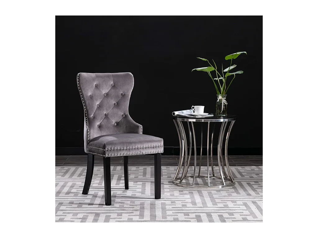 Chaises à manger lot de 6 gris velours
