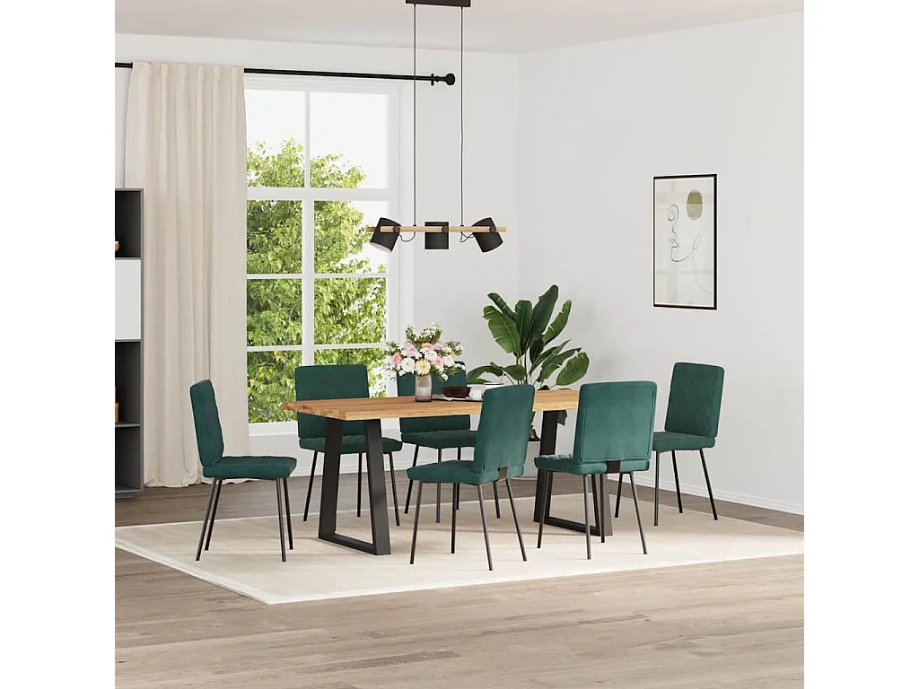 Eetkamerstoelen 6 stukkenfluweel donkergroen