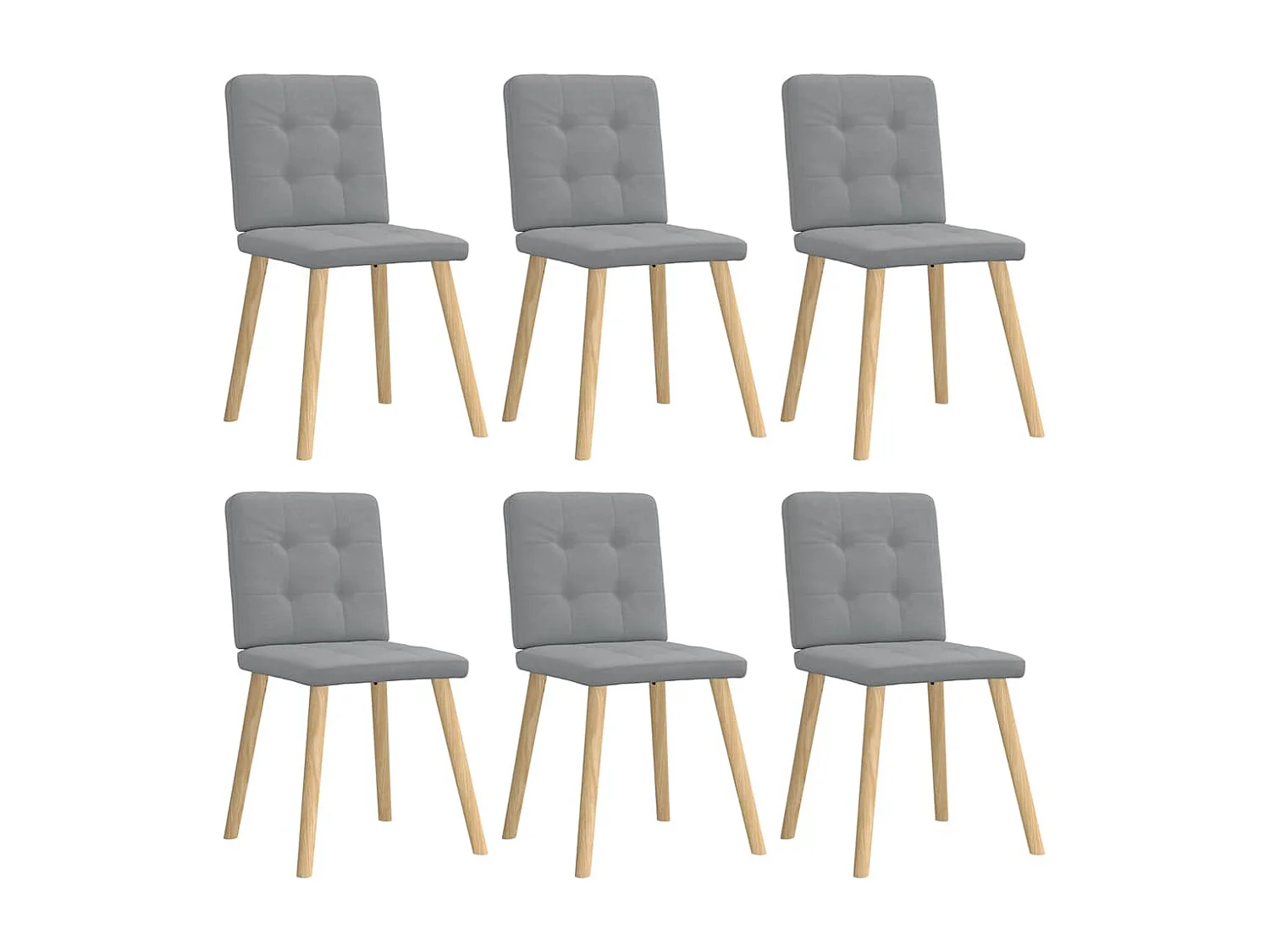 Chaises à manger lot de 6 gris clair tissu
